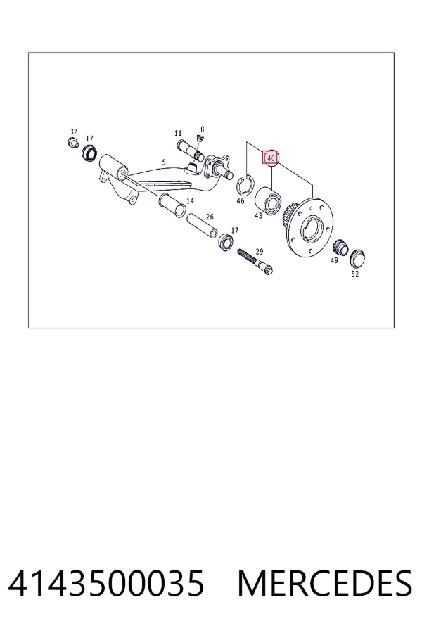 Купить A4143500035 Mercedes Задняя шпиндель