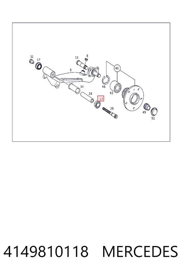 A4149810118 Mercedes Подшипник крепления заднего рычага (задней подвески)