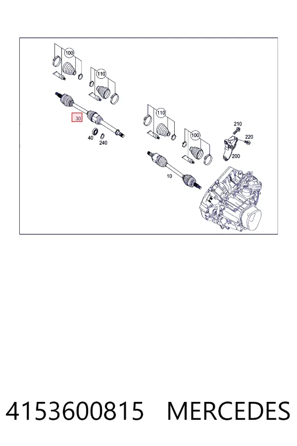 Купить A4153600815 Mercedes Вал приводной правый