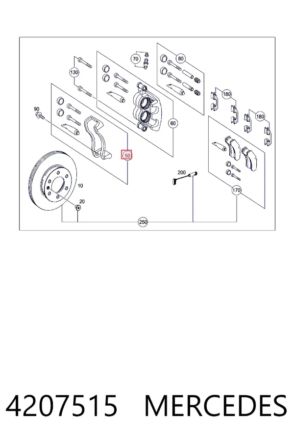 Скоба суппорта A0004207515 Mercedes