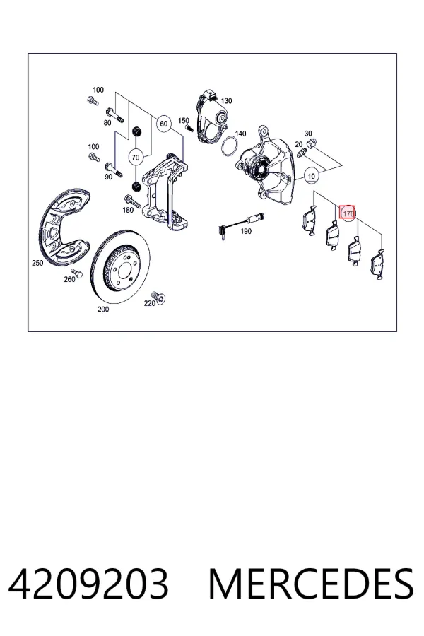 A0004209203 Mercedes Колодки тормозные дисковые комплект