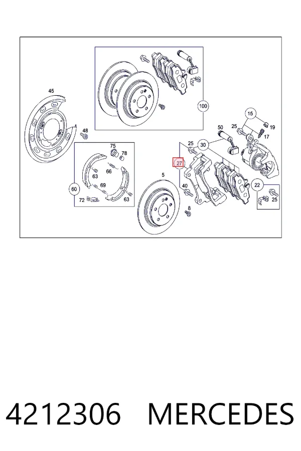 Скоба заднего суппорта 4212306 Mercedes