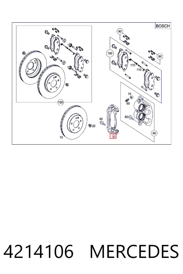 Кронштейн суппорта Mercedes A0004214106 цена, от 72.03 USD