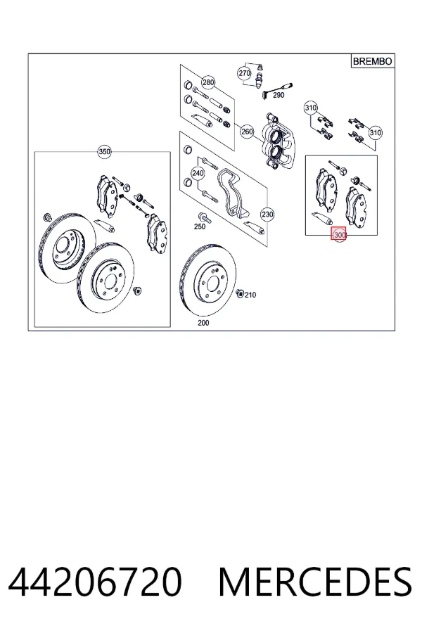 Передние тормозные колодки 44206720 Mercedes
