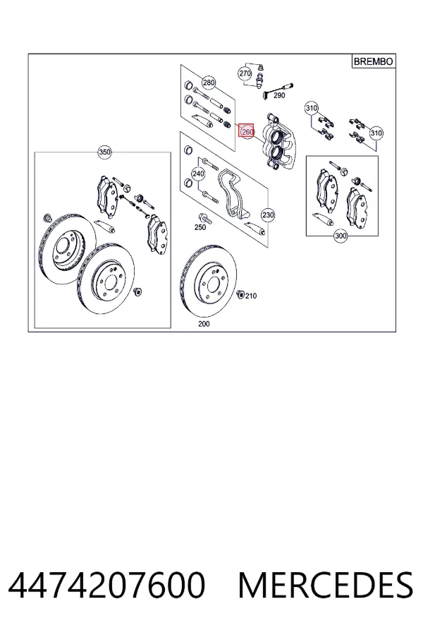 Супорт тормзной Mercedes A4474207600 цена, от 69.95 USD