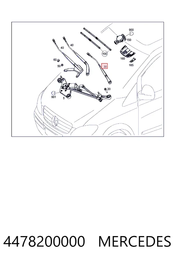Купить A4478200000 Mercedes Поводок стеклоочистителя