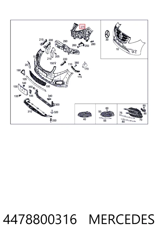 A4478800316 Mercedes Балка бампера переднего