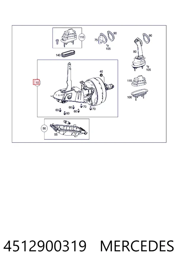 A4512900319 Mercedes Усилитель тормоза вакуумный