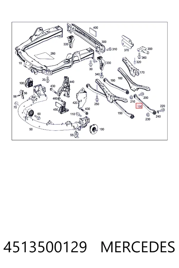 Рычаг задней подвески верхний 4513500129 Mercedes