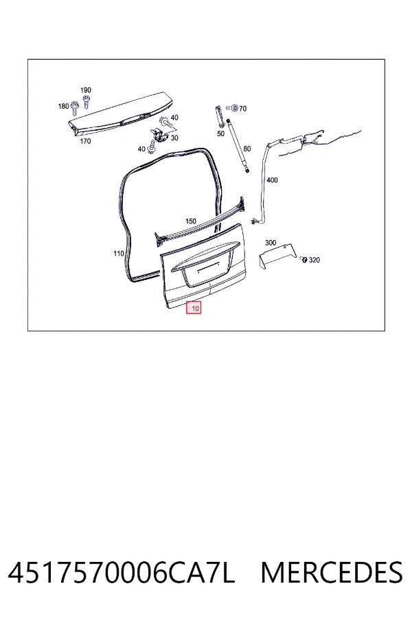 Пятая дверь Mercedes A4517570006CA7L цена, от 63.35 USD
