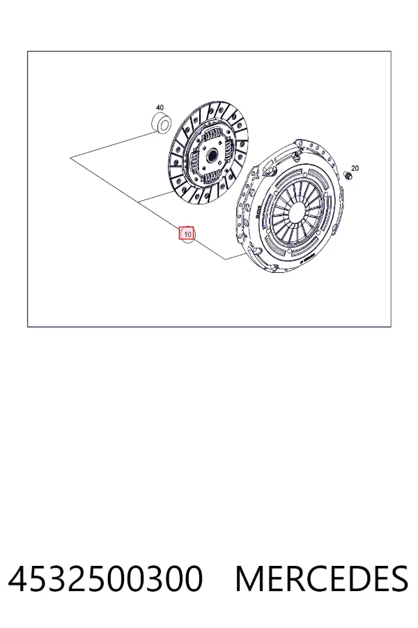 Купить A4532500300 Mercedes Комплект сцепления (диск, корзина, подшипник)