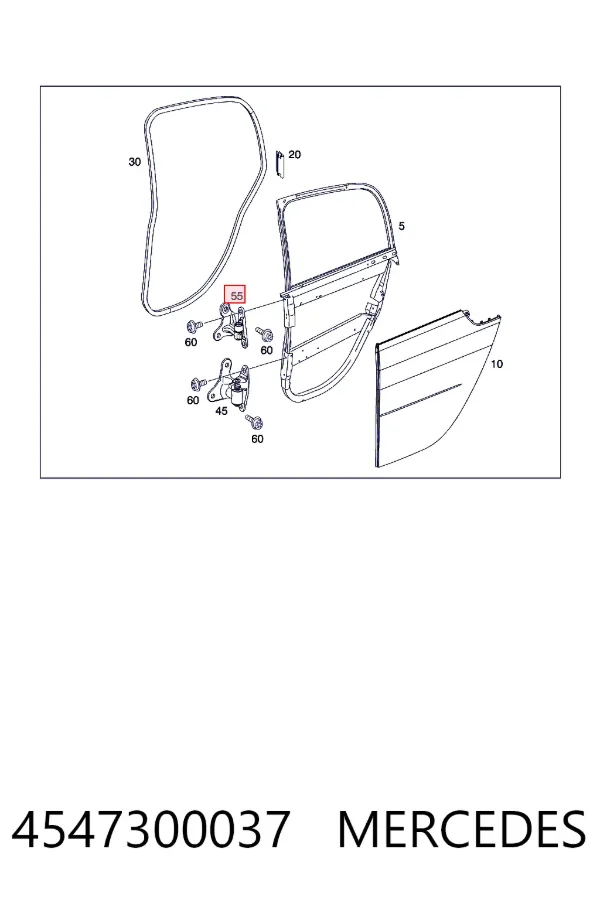 Петля задней двери, правой Mercedes A4547300037 цена, от 97.04 USD