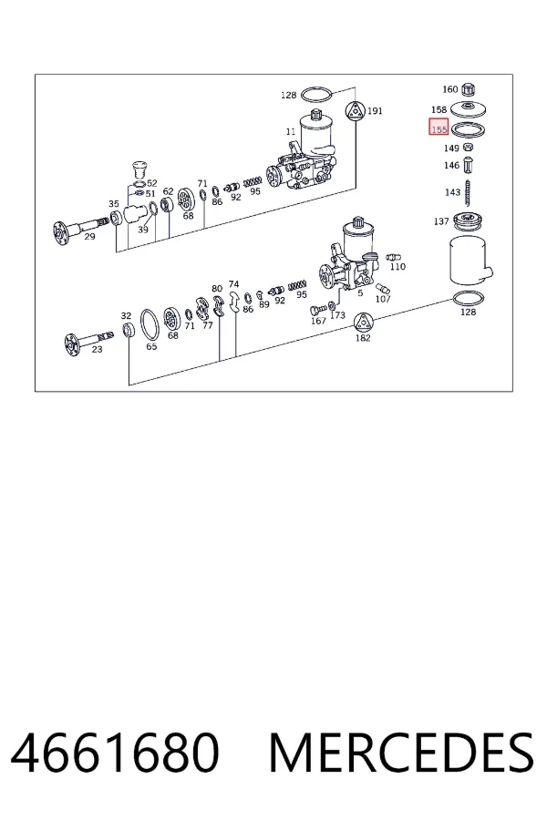Уплотнительное кольцо бачка ГУР Mercedes A0004661680