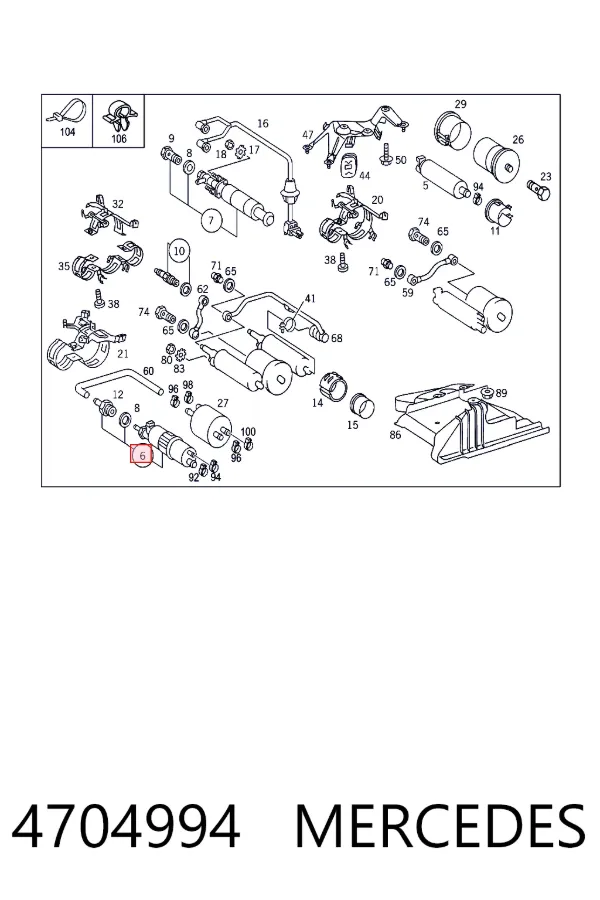 Купить A0004704994 Mercedes Магистральный бензонасос