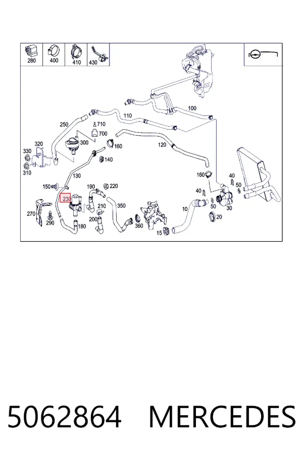 Купить A0005062864 Mercedes Регулирующий клапан охлаждающей жидкости