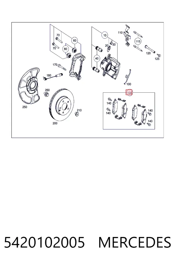 Передние тормозные колодки 5420102005 Mercedes