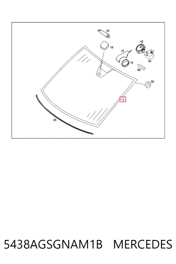 Лобовое стекло 5438AGSGNAM1B Mercedes