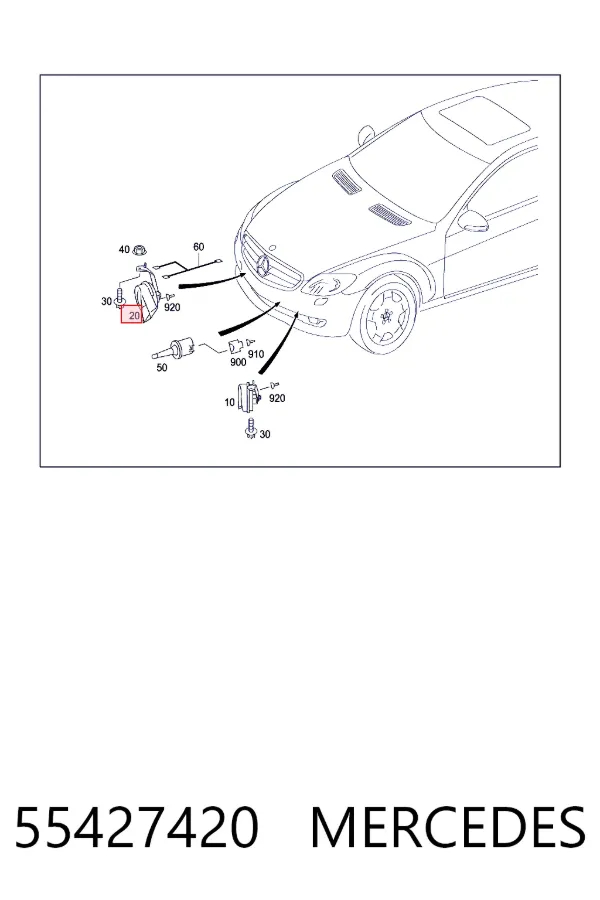 Сигнал звуковой Mercedes A0055427420