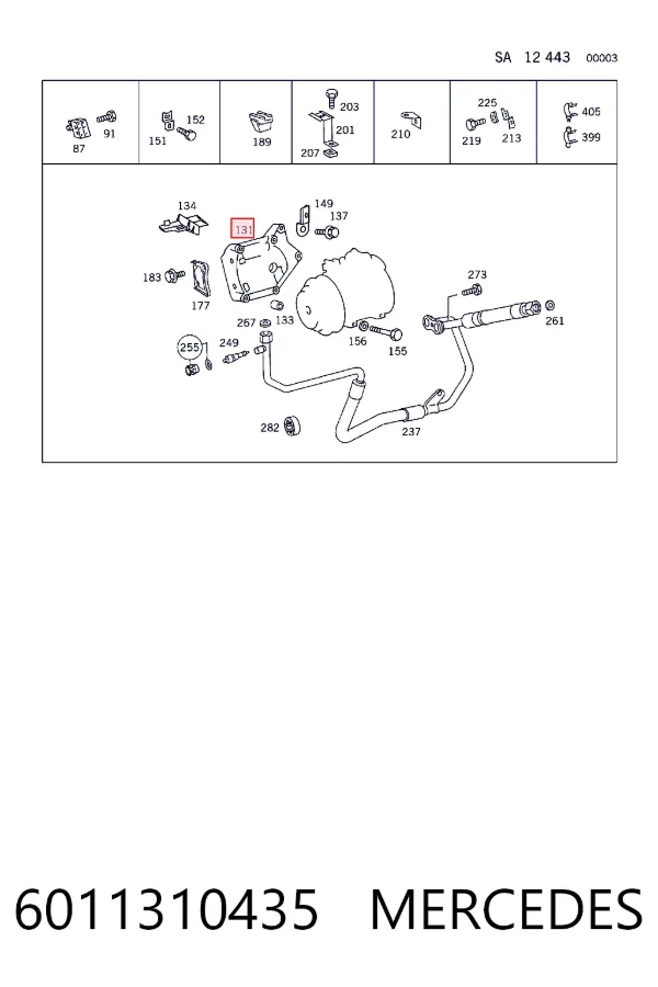Кронштейн компрессора кондиционера Mercedes A6011310435 цена, от 63.35 USD