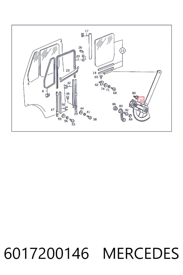 Стеклоподъемник передней правой двери Mercedes A6017200146 цена, от 15.84 USD