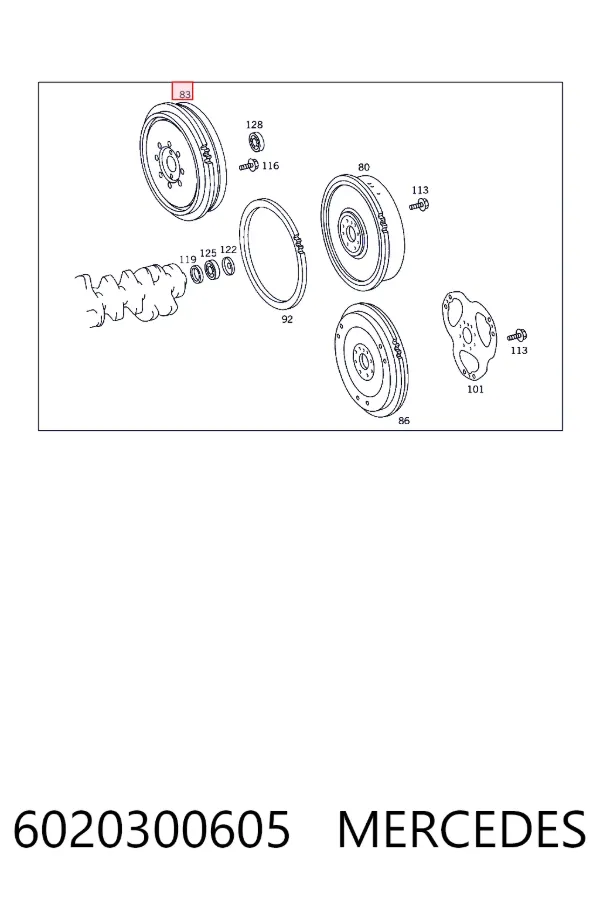Маховик двигателя Mercedes A6020300605 цена, от 49.66 USD