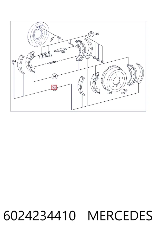 A6024234410 Mercedes Накладка тормозная передняя (TRUCK)