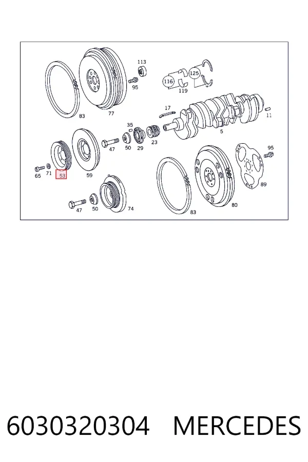 Шкив коленвала 6030320304 Mercedes