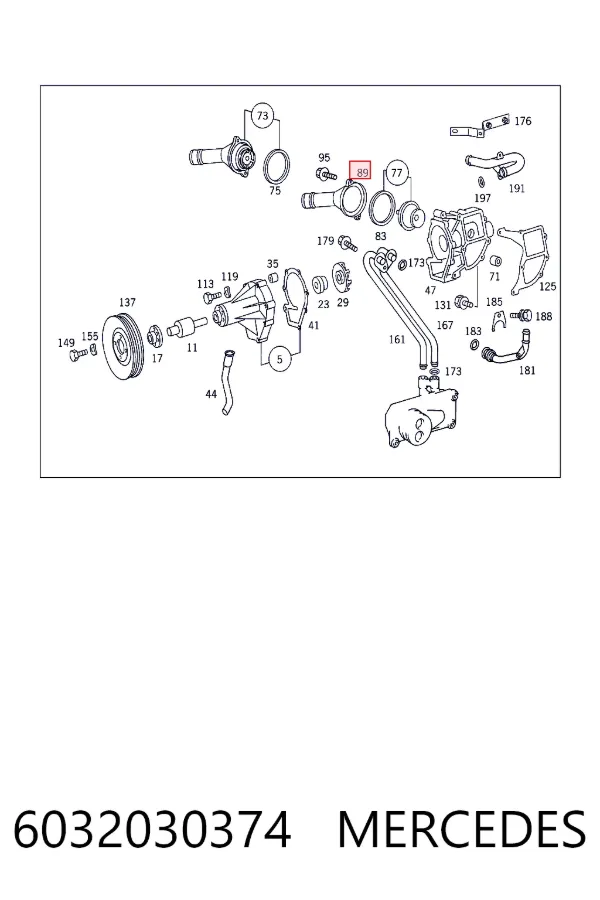 Корпус термостата 6032030374 Mercedes