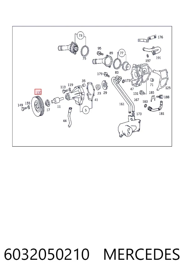 Шкив помпы 6032050210 Mercedes