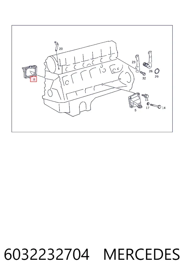 Купить A6032232704 Mercedes Кронштейн подушки (опоры) двигателя правой