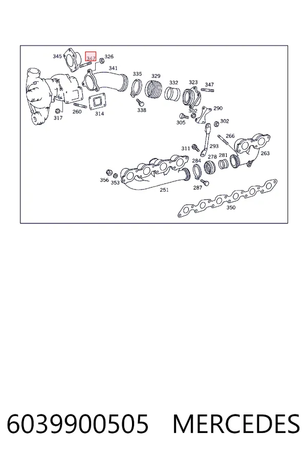 Купить A6039900505 Mercedes Шпилька выпускного коллектора