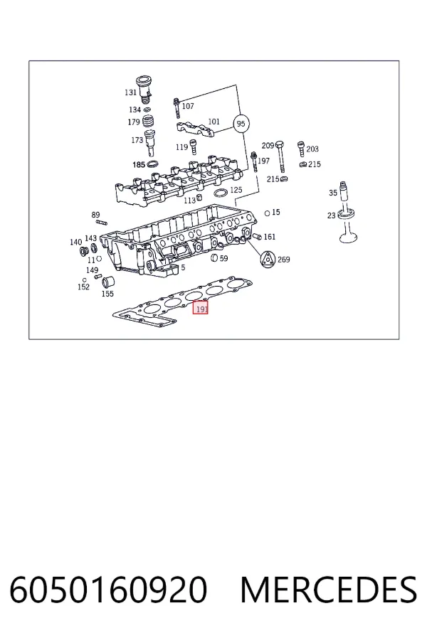 Прокладка головки блока цилиндров Mercedes A6050160920