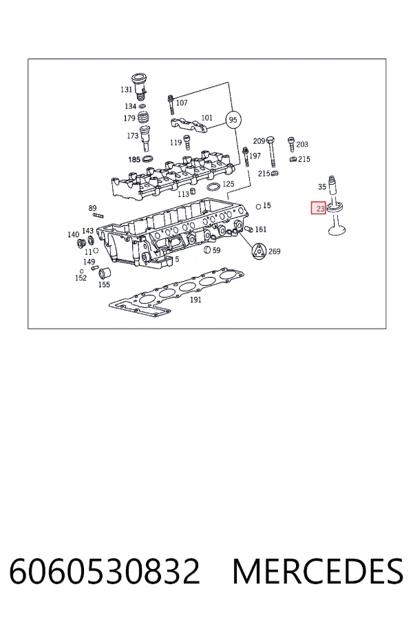 Седло клапана выпускного Mercedes A6060530832 цена, от 29.57 USD