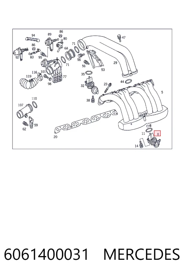 Дроссельная заслонка A6061400031 Mercedes