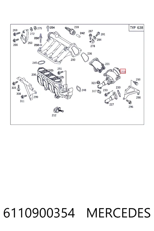 Клапан ЕГР 6110900354 Mercedes