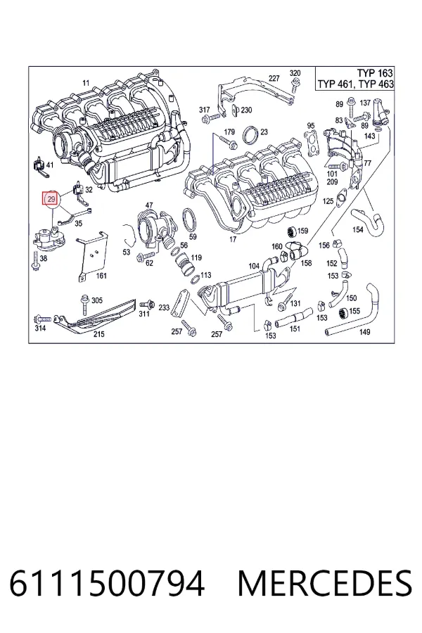 Купить A6111500794 Mercedes Клапан (актуатор) привода заслонок впускного коллектора