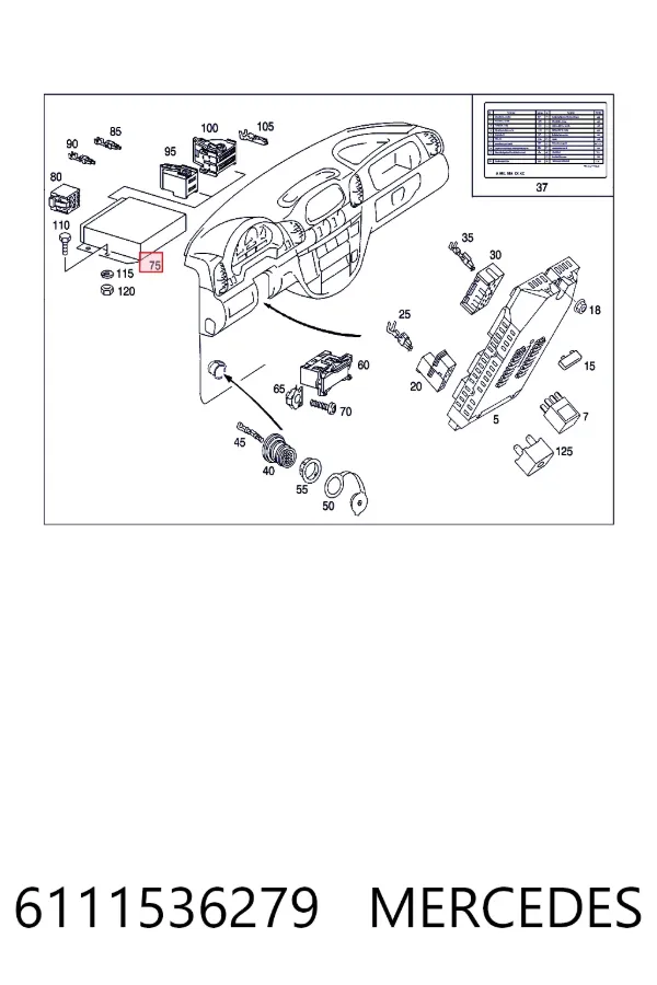 Купить A6111536279 Mercedes Электронный блок управления двигателем