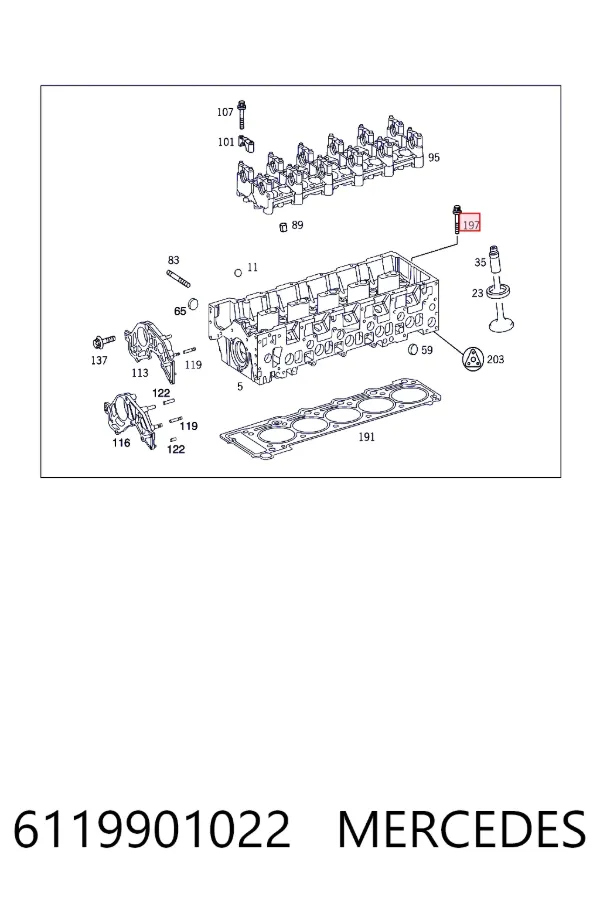 Болт ГБЦ 6119901022 Mercedes