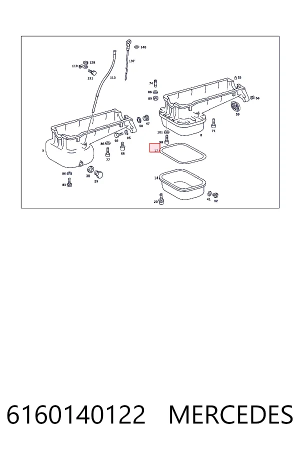 Прокладка поддона картера A6160140122 Mercedes