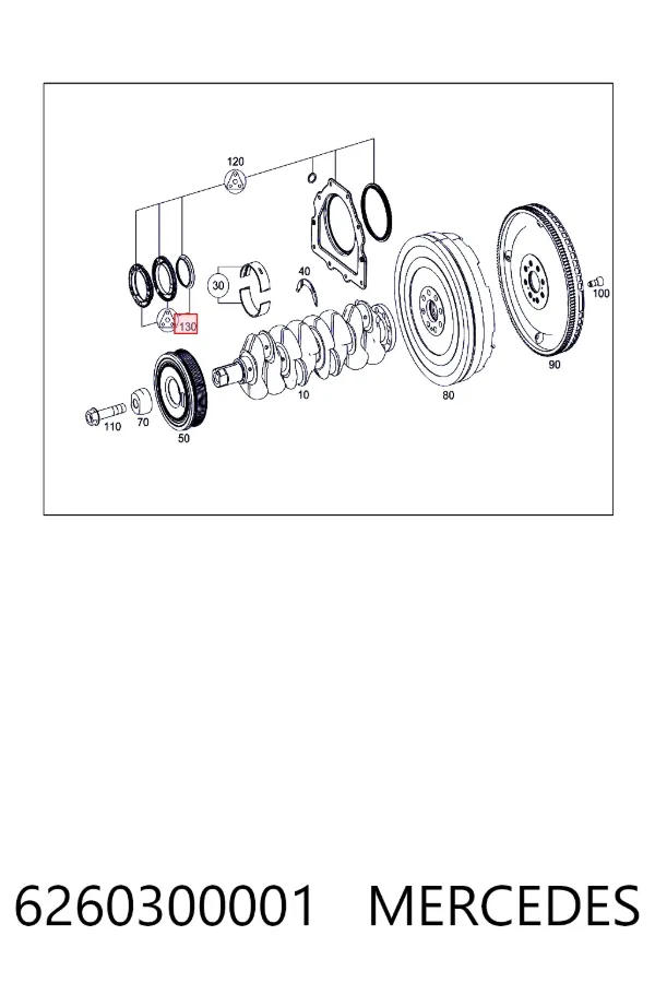Сальник коленчатого вала Mercedes A6260300001 цена, от 31.32 USD