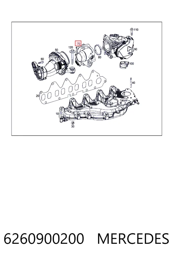 Заслонка воздушная Mercedes A6260900200