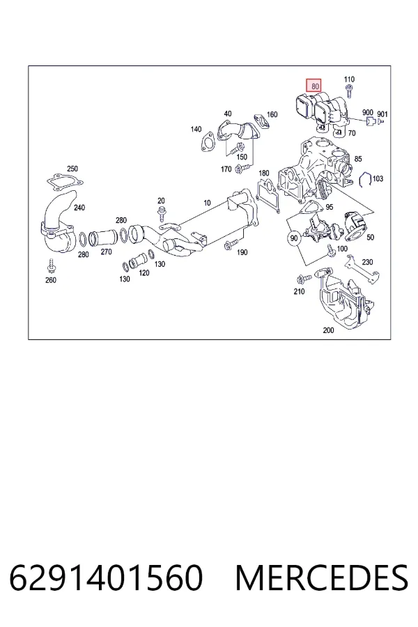 Клапан ЕГР 6291401560 Mercedes
