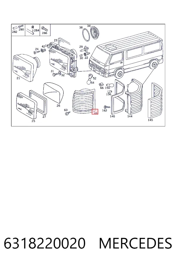 Купить A6318220020 Mercedes Поворотник левый