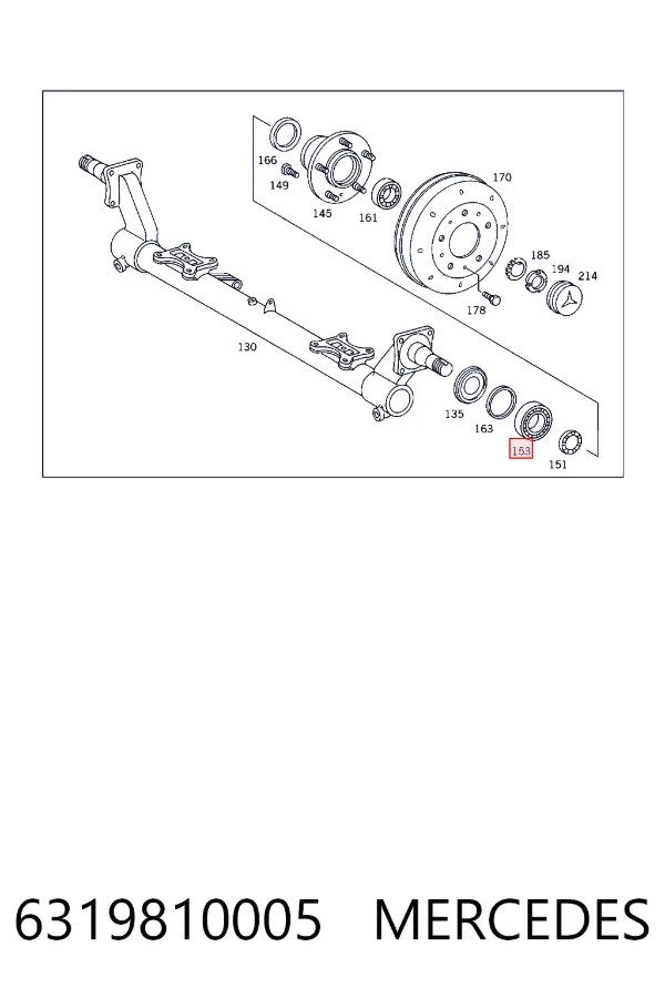 Задний подшипник Mercedes A6319810005
