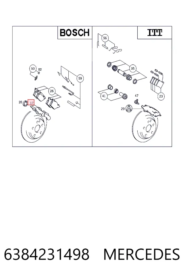 Суппорт задний левый A6384231498 Mercedes