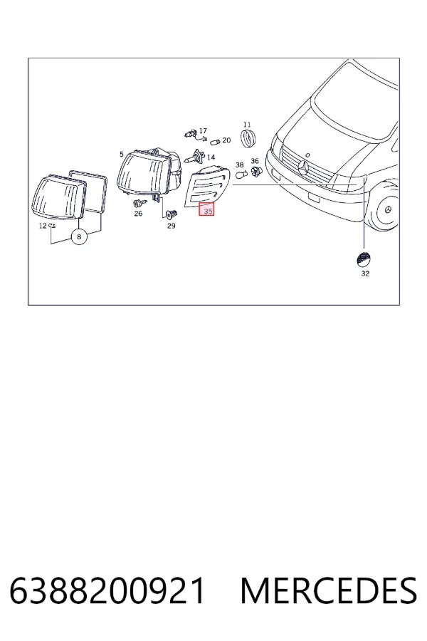A6388200921 Mercedes Поворотник правый