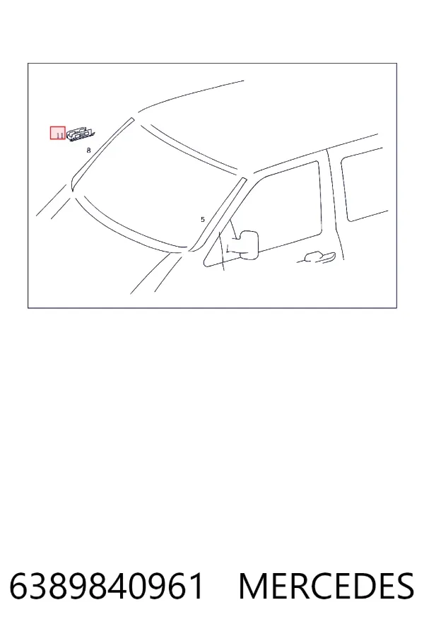 Скоба молдинга ветрового стекла Mercedes A6389840961 цена, от 0.77 USD