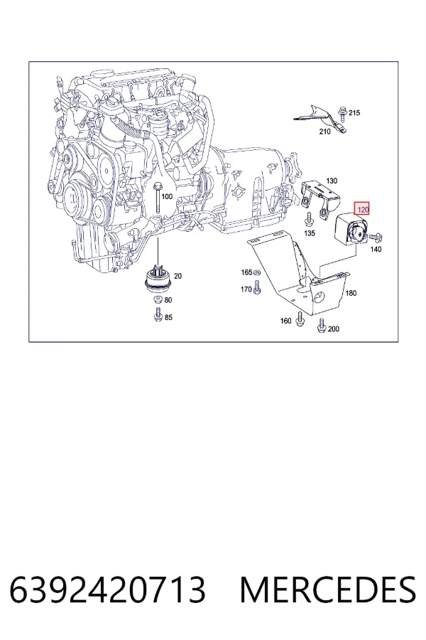 Подушка коробки передач 6392420713 Mercedes