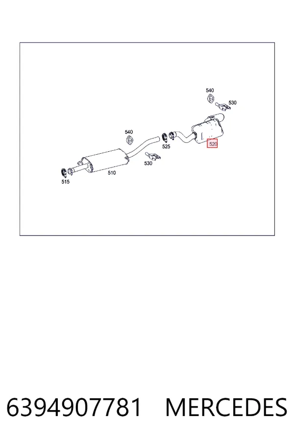 Купить A6394907781 Mercedes Глушитель задний