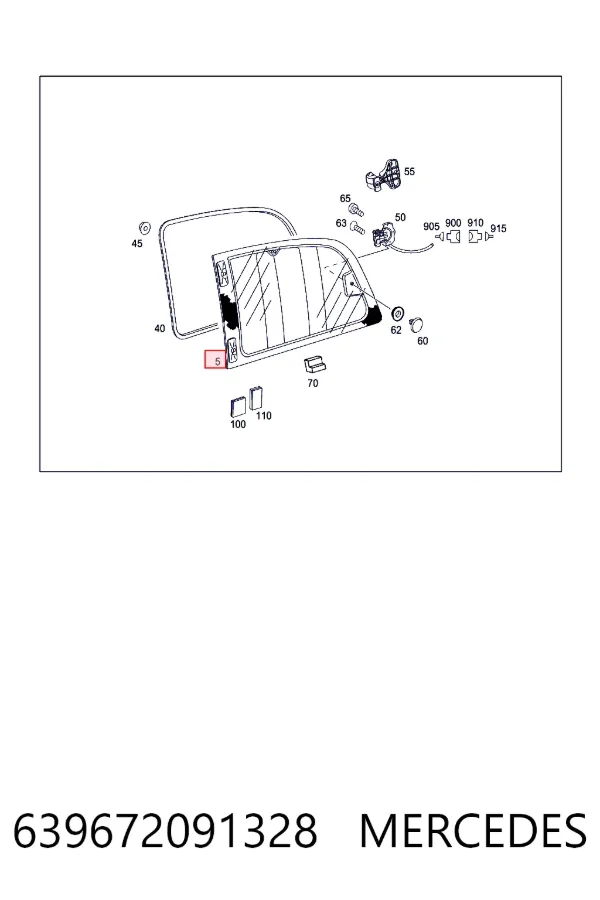 A6396720913 Mercedes Стекло багажного отсека, правое